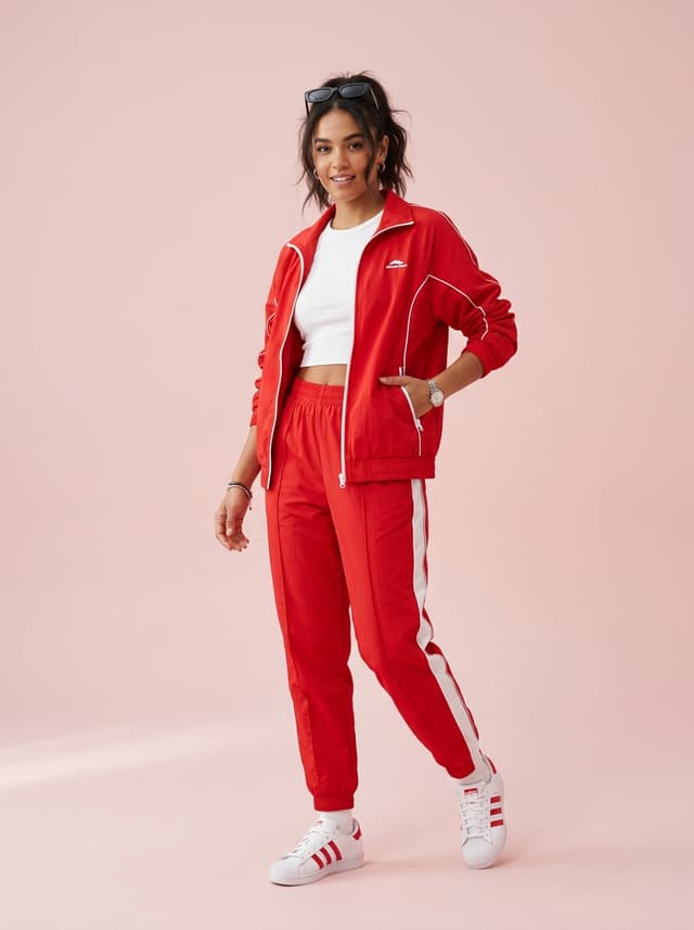 Red Casual Tracksuit